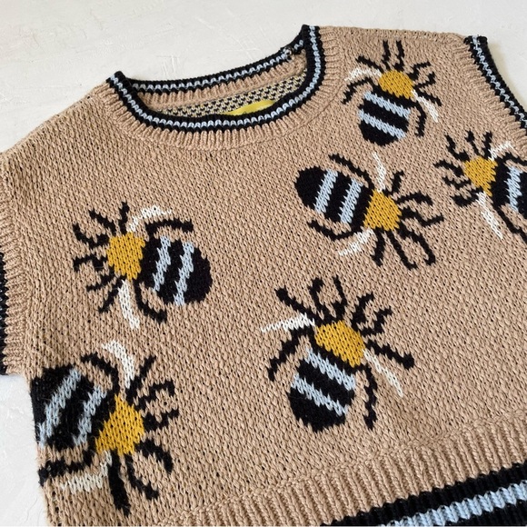 Sarah Gordon For Anthropologie Erin Icon Bee Knit Sweater Vest Size XS - Picture 11 of 11